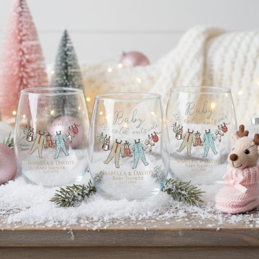 Verre À Vin Sans Pied Bébé son Baby shower froid à l'extérieur de l'hive