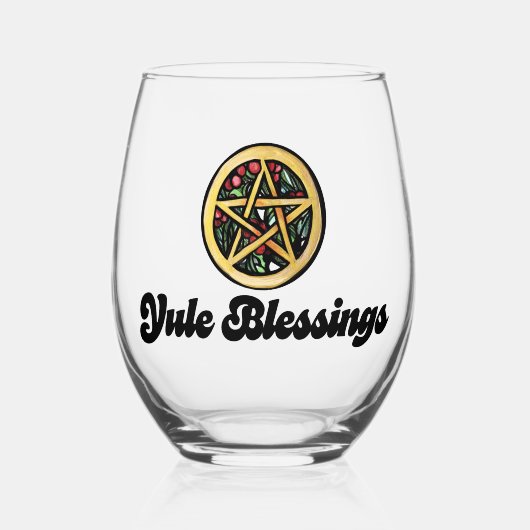 Verre À Vin Sans Pied Bénédiction de Yule (Recto)