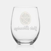 Verre À Vin Sans Pied Bénédiction de Yule (Verso)
