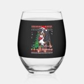 Verre À Vin Sans Pied Bernese Mountain Dog Ugly Christmas Sweater Shirt (Recto)