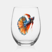 Verre À Vin Sans Pied Beta Siamese combattre le poisson drôle (Recto)