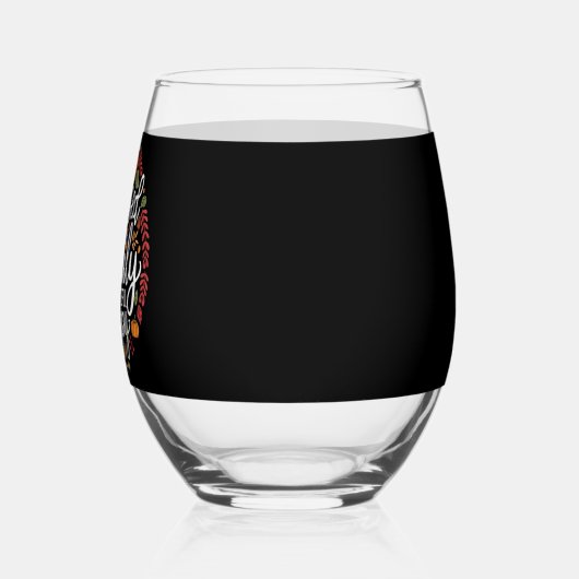 Verre À Vin Sans Pied Bienheureux Thanksgiving en famille (Droite)