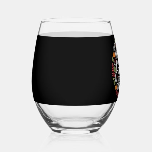 Verre À Vin Sans Pied Bienheureux Thanksgiving en famille (Gauche)