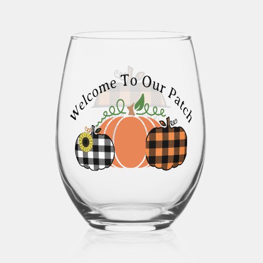 Verre À Vin Sans Pied Bienvenue Dans Notre Patch (Recto)