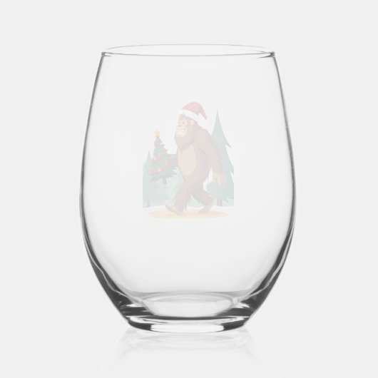 Verre À Vin Sans Pied Bigfoot Christmas Tree Santa Hat (2) (Verso)