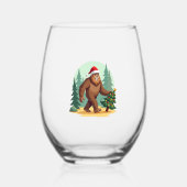 Verre À Vin Sans Pied Bigfoot Christmas Tree Santa Hat (3) (Recto)