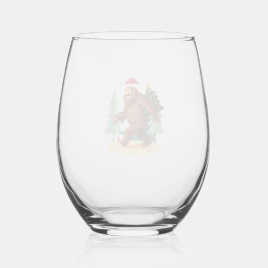 Verre À Vin Sans Pied Bigfoot Christmas Tree Santa Hat (5) (Verso)