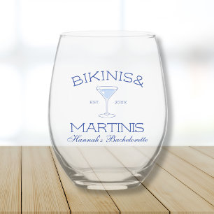 Verre À Vin Sans Pied Bikinis Et Martinis Beach Bachelorette