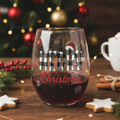Verre À Vin Sans Pied Bison Mignonne Et Branché Plaid Joyeux Noël