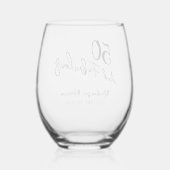 Verre À Vin Sans Pied Black Fifty and Fabulous Script Birthday Party (Verso)