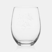 Verre À Vin Sans Pied Black Mr et Mrs Elegant Script Typographie (Verso)