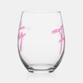 Verre À Vin Sans Pied Black Neon rose Quarante-40e anniversaire (Droite)