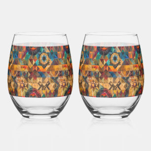 Verre À Vin Sans Pied Bleu élégant "Artistère Héritée" Vin sans charme G