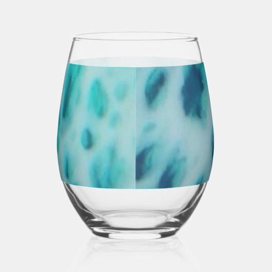 Verre À Vin Sans Pied Blue Crush - Abstract Coastal Artwork  (Droite)