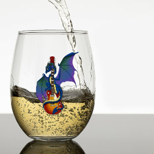 Verre À Vin Sans Pied Blue Dragon Sunburst Guitare Music