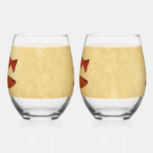 Verre À Vin Sans Pied Blue Folk Art Trout/Saumon (Gauche)