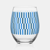 Verre à vin sans pied Blue Line Flow (Recto)