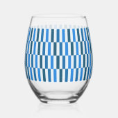 Verre à vin sans pied Blue Line Flow (Verso)