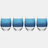 Verre À Vin Sans Pied Blue Ocean Beach Mariage Noms personnalisés (Gauche)