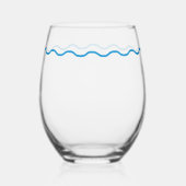 Verre À Vin Sans Pied Blue Wavy Retro (Droite)