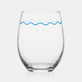 Verre À Vin Sans Pied Blue Wavy Retro (Gauche)