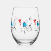 Verre À Vin Sans Pied Bluebird at Christmas (Recto)