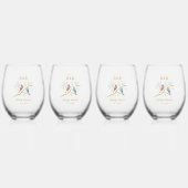 Verre À Vin Sans Pied Bluebirds (Recto)