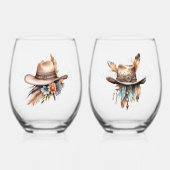 Verre À Vin Sans Pied Boho Cowgirl Social Club Vins Stemless Glaces (Recto)