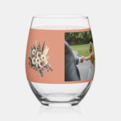 Verre À Vin Sans Pied Boho Floral encourage à aimer Mariage personnalisé (Gauche)