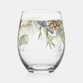 Verre À Vin Sans Pied Bois rustique Merci Mariage (Gauche)