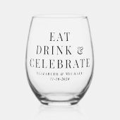 Verre À Vin Sans Pied Boisson moderne pour manger Célébrer le Mariage (Recto)