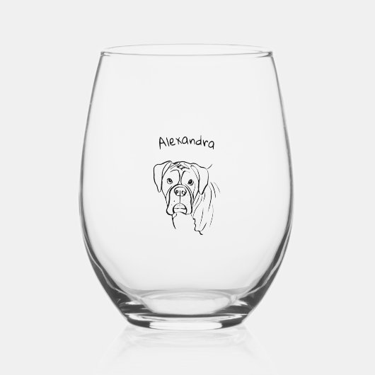 Verre À Vin Sans Pied Boîtier en blanc : texte modifiable (Recto)