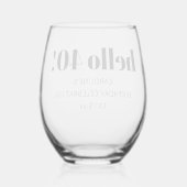 Verre À Vin Sans Pied Bold Typography Modern 40th Birthday Party Custom (Verso)