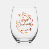 Verre À Vin Sans Pied Bon thanksgiving Cute Feu d'automne personnalisé (Recto)