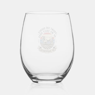 Verre À Vin Sans Pied Bonheur de vache Design de chemise vectoriel de fe
