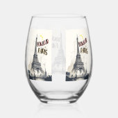 Verre À Vin Sans Pied Bonjour Skyline Marathon Paris (Droite)