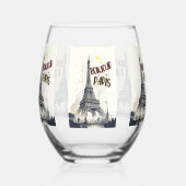 Verre À Vin Sans Pied Bonjour Skyline Marathon Paris (Gauche)
