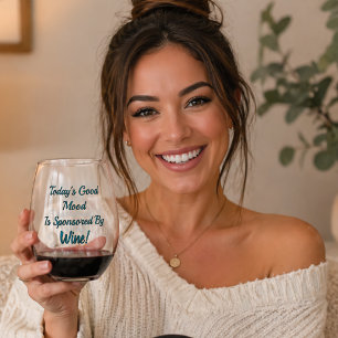Verre À Vin Sans Pied Bonne Humeur Parrainée par le Vin