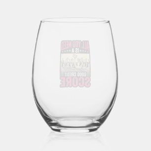 Verre À Vin Sans Pied Bonne note de crédit vintage drôle de chemise de f