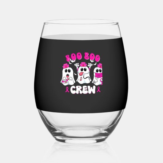 Verre À Vin Sans Pied Boo Boo Crew Nurse Halloween Costume Ghost Breast (Recto)