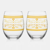 Verre À Vin Sans Pied Bordure de parchemin doré (Verso)