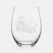 Verre À Vin Sans Pied Bouche de Digger rose de Fleurs (Verso)