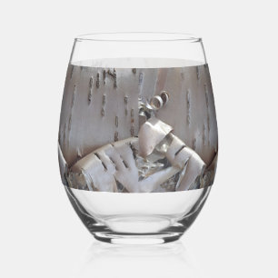 Verre À Vin Sans Pied Bouleau courbe écorce rustique