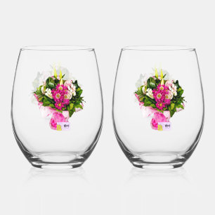 Verre À Vin Sans Pied Bouquet pour maman
