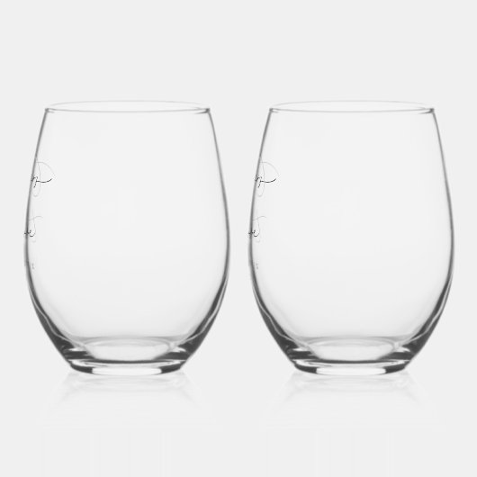 Verre À Vin Sans Pied Bravo à aimer Mariage personnalisé (Gauche)