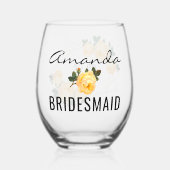 Verre À Vin Sans Pied Bridesmaid Gold Parties scintillant Geo Orange Flo (Recto)