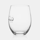 Verre À Vin Sans Pied Bridesmaid Nom Modern Elegant Script (Gauche)