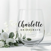 Verre À Vin Sans Pied Bridesmaid nom script mignon