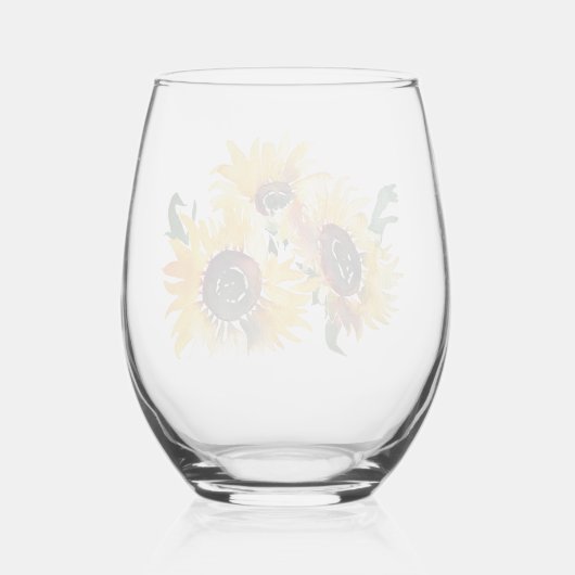 Verre À Vin Sans Pied Bright & Bold Sunflower Aquarelle Fabuleuse 50 (Verso)