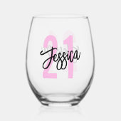 Verre À Vin Sans Pied Brosse d'anniversaire (Verso)